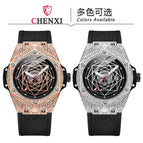 CHENXI men's fashion diamond watch men's trendy cool quartz calendar waterproof luminous watch CX-8250