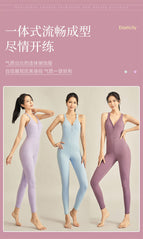 Women's Aerial Yoga Workout Clothes 2023 Tight Breathable Quick-Drying Sports Suit Fitness Jumpsuit ENY257