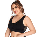 Large size new hollow mesh sports underwear women no steel ring shockproof yoga running sports  bra 4563