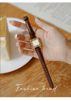 SKHL time and space corridor watch female retro style 2022 new belt small square watch medieval ladies watch 3591