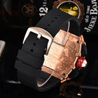 Men's Watch European and American Carbon Fiber Texture Fashion Quartz Watch Barrel-Shaped Quartz Sports Watch 1035