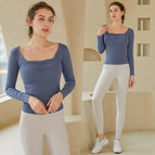 Women Yoga suit spring and summer fashion high-end long-sleeved 2022 professional gym sportswear running suit 227+181