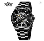 WINNER  Automatic Watches Diamond Bling Star Dial Golden Mechanical Watch Men's Watch