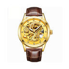 Mohdne Watch Leather Multifunctional Waterproof Gold Watch Dragon Watch Automatic Mechanical Hollow Men's Watch H666