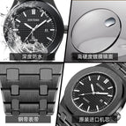 Pintime Men's Watch Sports and Leisure Large Dial Fashion Waterproof Quartz men's casual Watch PT2665 steel