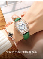 CHENXI new watch ladies calendar quartz watch barrel type diamond leather ladies watch CX-319 silver case