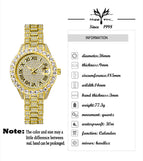 MISSFOX watch women's fashion diamond waterproof calendar full diamond face luminous ladies quartz watch 3035