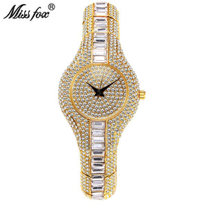 Diamond-encrusted colored diamonds fashion watch European-style high-end watch women's V196