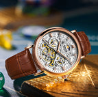 KIMSDUN Tourbillon Engraved Hollow Automatic Mechanical Watch Men's Waterproof Business Watch K-2031A