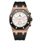 Kimsdun Men's Silicone strap Three Eyes Multifunctional Chronograph Waterproof Calendar Quartz Watch Fashion Men's Watch K-1224B