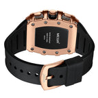 Megir Watch Men's Bucket Watch Square Domineering Timing Silicone Men's Casual quartz Watch 2218