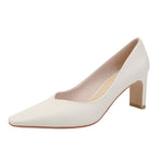 Thick heel shoes women's new fashion soft leather shallow mouth professional women's shoes square head small high heels B65-1