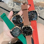 TICTOC Korean version of the trendy fashion ladies watch female ins large dial square rubber strap women's watch 0556