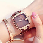GUOU Women's Watches Square Fashion zegarek damski Luxury Ladies Bracelet Watches Leather Strap Clock