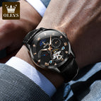 OLEVS Watch for men Automatic Mechanical Watch Skeleton Multifunctional Men's Watch 6652cs