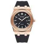 Pintime Men's Silicone Strap Wrist Watch Sports Casual Large Dial Fashion Waterproof Quartz Watch 2065