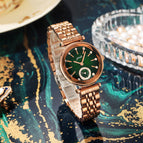 GEDI New Light Luxury Style Small Green Watch Waterproof Watch Ladies Personalized Independent Fashion Watch 8019 Steel strap