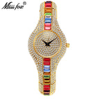 Diamond-encrusted colored diamonds fashion watch European-style high-end watch women's V196