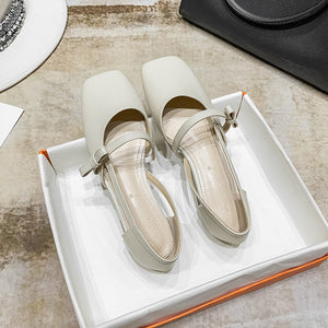 Sandals 2022 new fashion sandals women's hollow flat bottom square toe single shoes women's A168-6