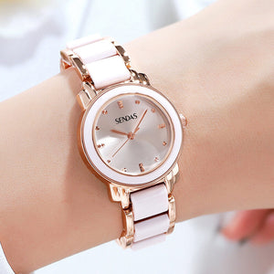 Ladies Watch Ceramic Fashion Waterproof fashion elegant student Watch Women's Watch S-8455