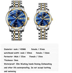 ONTHEEDGE RZY031 Women watch Luxury Gold Blue Wristwatches Quartz Stainless Steel Ms Watches Waterproof with original box