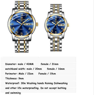 ONTHEEDGE RZY031 Women watch Luxury Gold Blue Wristwatches Quartz Stainless Steel Ms Watches Waterproof with original box
