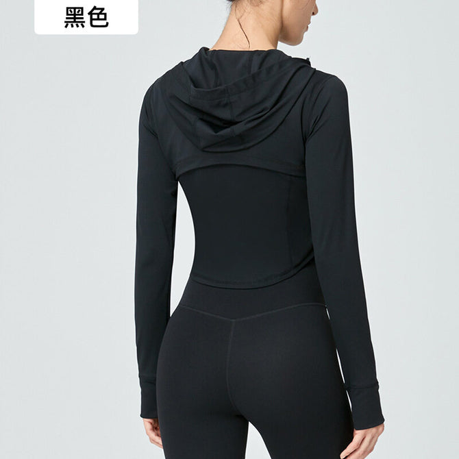 Yoga Sports Jacket Long-Sleeved Women's Workout Clothes Women's yogaTops Zipper Hooded Mesh Hollow running Breathable Yoga Clothes DSL408