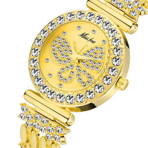 MISSFOX high-end fashion temperament diamond-studded butterfly ladies quartz watch tide 2030