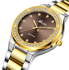 Missfox New Women's Watch Quartz Watch Gold High-end Diamond Ladies Watch 2742