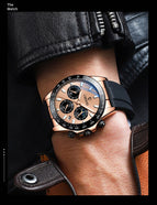 Chenxi 2022 Silicone Band Watch Men's Multifunctional Three Eyes Six Hands Moon Phase Chronograph Watch CX-958