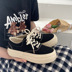 Cow canvas shoes women's steamed bread shoes 2021 new thick-soled shoes Japanese and korean cute casual shoes