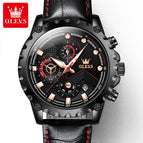 OLEVS men's watch fashion multi-functional calendar luminous men's quartz watch 2873DP