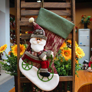 2PCS Christmas socks gift bag Santa Claus candy bag doll Christmas decoration Christmas socks gift bag 1717