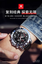 OLEVS men's watch fashion multi-functional calendar luminous men's quartz watch 2873DP