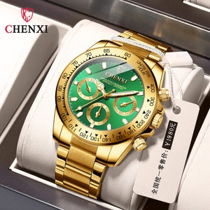 CHENXI Gold Watch Men's Watch Business Watch Luminous Waterproof Quartz Watch Watch CX-086A