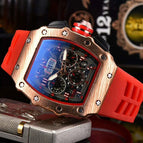 Men's Watch European and American Carbon Fiber Texture Fashion Quartz Watch Barrel-Shaped Quartz Sports Watch 1035