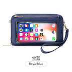 Touch screen mobile phone bag female diagonal RFID anti-theft brush multi-function shoulder transparent mini small bag wallet mobile phone bag SJ623
