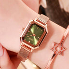 GEDI Women watch fashion simple easy match square popular quartz lady watch students bracelet 13004 mesh steel women's watch