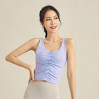 Yoga Vest Women's Summer High-End New Tight with Chest Pad Push up Sports yoga running fitness top