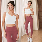 Lulu women sports suit running fitness bra gathering shaping lifting pants quick drying yoga suit sports set 933-181