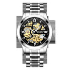 Fngeen Mechanical Watch Men's Black King Kong Men's Watch Waterproof Korean Business Gift Tourbillon Hollow Watch 6018