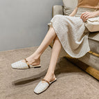Slippers women's summer 2022 new half drag women's shoes fashion lazy flat shoes women 112-8