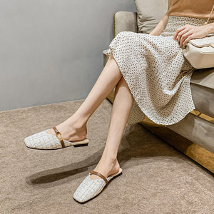 Slippers women's summer 2022 new half drag women's shoes fashion lazy flat shoes women 112-8