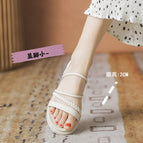 Sandals women's 2022 summer new two-wear soft-soled simple one-word belt all-match flat sandals women's 8500-37