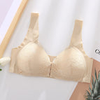 Large size underwear no steel ring bra front buckle seamless vest lace beautiful back large size underwear nursing bra W118