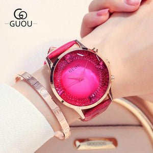GUOU 8107 2019 Women's Watches Diamond Ladies Watch Top Brand Luxury Watches Fashion Montre Femme Diamond Watch