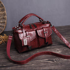 2021 retro new women bag oil wax leather handbag shoulder messenger fashion handbag 201