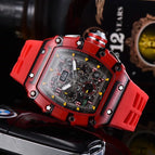 Watch for men Fashion Hollowed-out Barrel Quartz Watch Richard Six-Pin Walking Seconds Sports Casual Men's Watch 1035