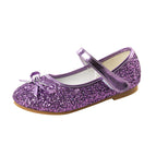 2021 new Korean bow princess children's shoes hook and loop sequined flat shoes for children and girls dancing shoes 1799-25