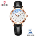 Chenxi Ladies Watch Trend Fashion Automatic Mechanical Watch Diamond Waterproof Luminous Calendar Women Watch CX-8833